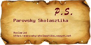 Parovsky Skolasztika névjegykártya